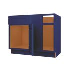 Navy Blue Shaker Blind Base Corner Cabinet 42" Right Largo - Buy Cabinets Today