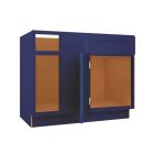 Navy Blue Shaker Blind Base Corner Cabinet 36" Left Largo - Buy Cabinets Today