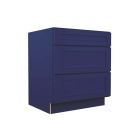 Navy Blue Shaker Three Drawer Base Cabinet 30" Largo - Buy Cabinets Today