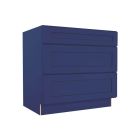 Navy Blue Shaker Three Drawer Base Cabinet 36" Largo - Buy Cabinets Today