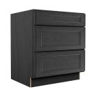 York Driftwood Grey Three Drawer Base Cabinet 30" Largo - Buy Cabinets Today