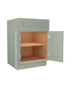 Craftsman Lily Green Shaker B24 - Double Door / Single Drawer Base Cabinet Largo - Buy Cabinets Today